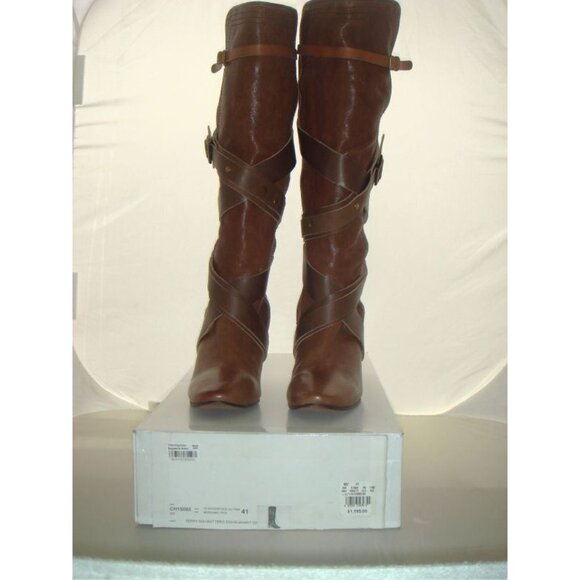 Chloe Shoes - Chloe Brown Leather Boots Size 41 EUR 11 US  - Brand New in Box -